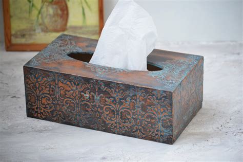 metal art tissue box cover|decorative rectangular tissue box cover.